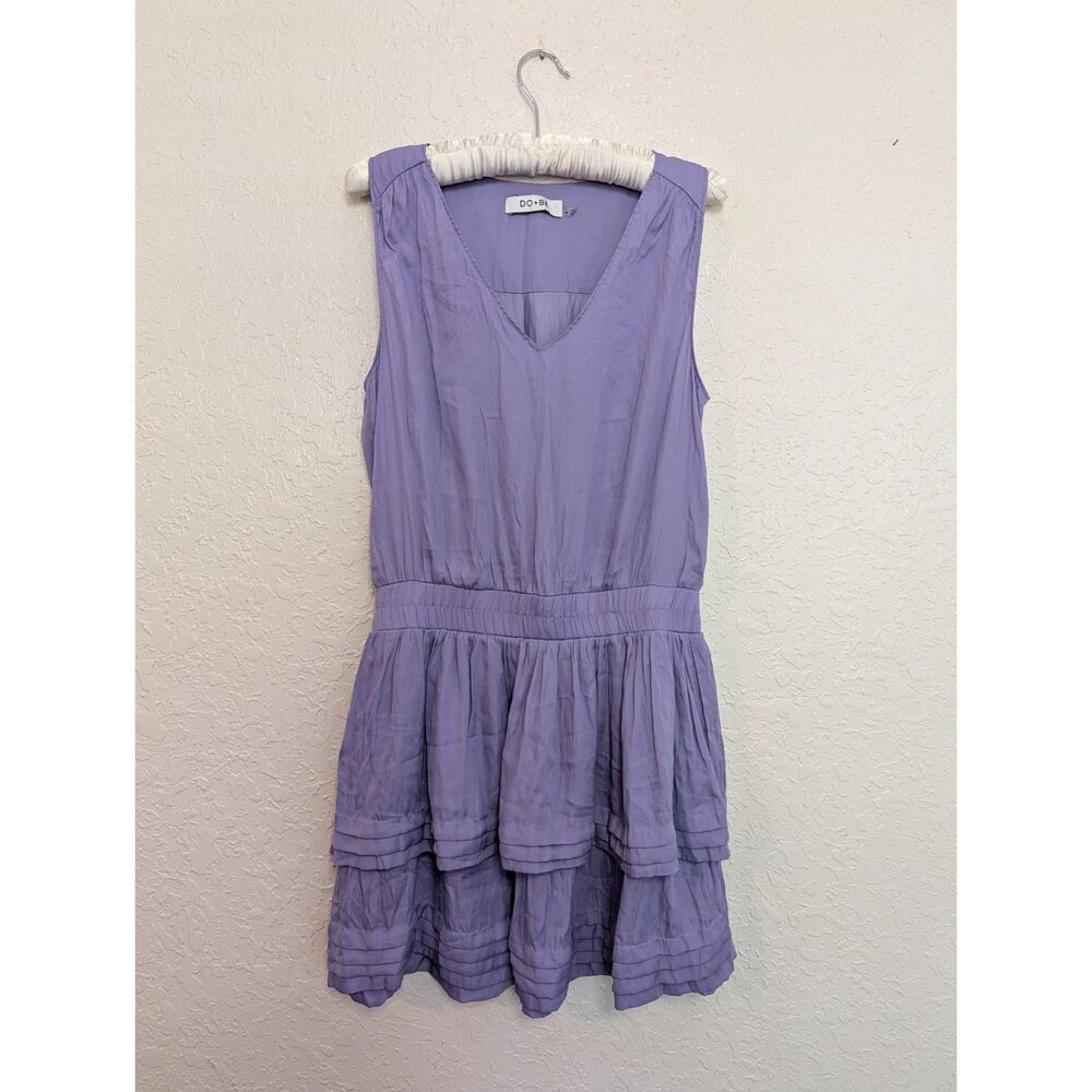 DO+BE Purple Sleeveless Tiered Layered Flowy Cocktail Dress Size Medium M